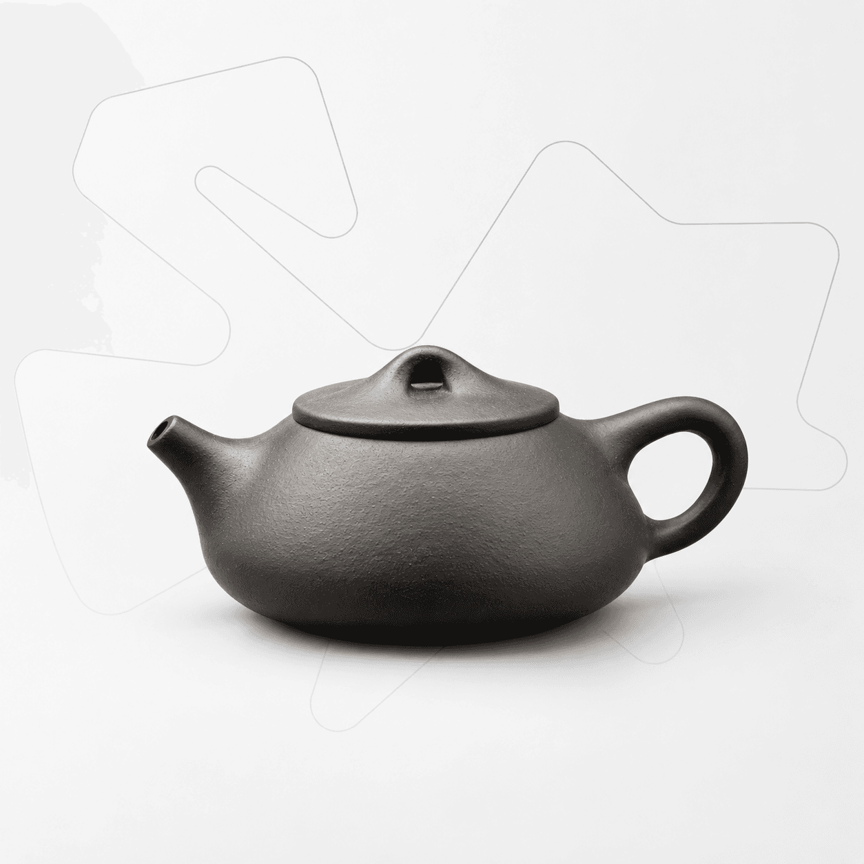 Yixing Zisha "Shi Piao" Teapot, Black Gold Sand Clay, Handmade, 200 ml