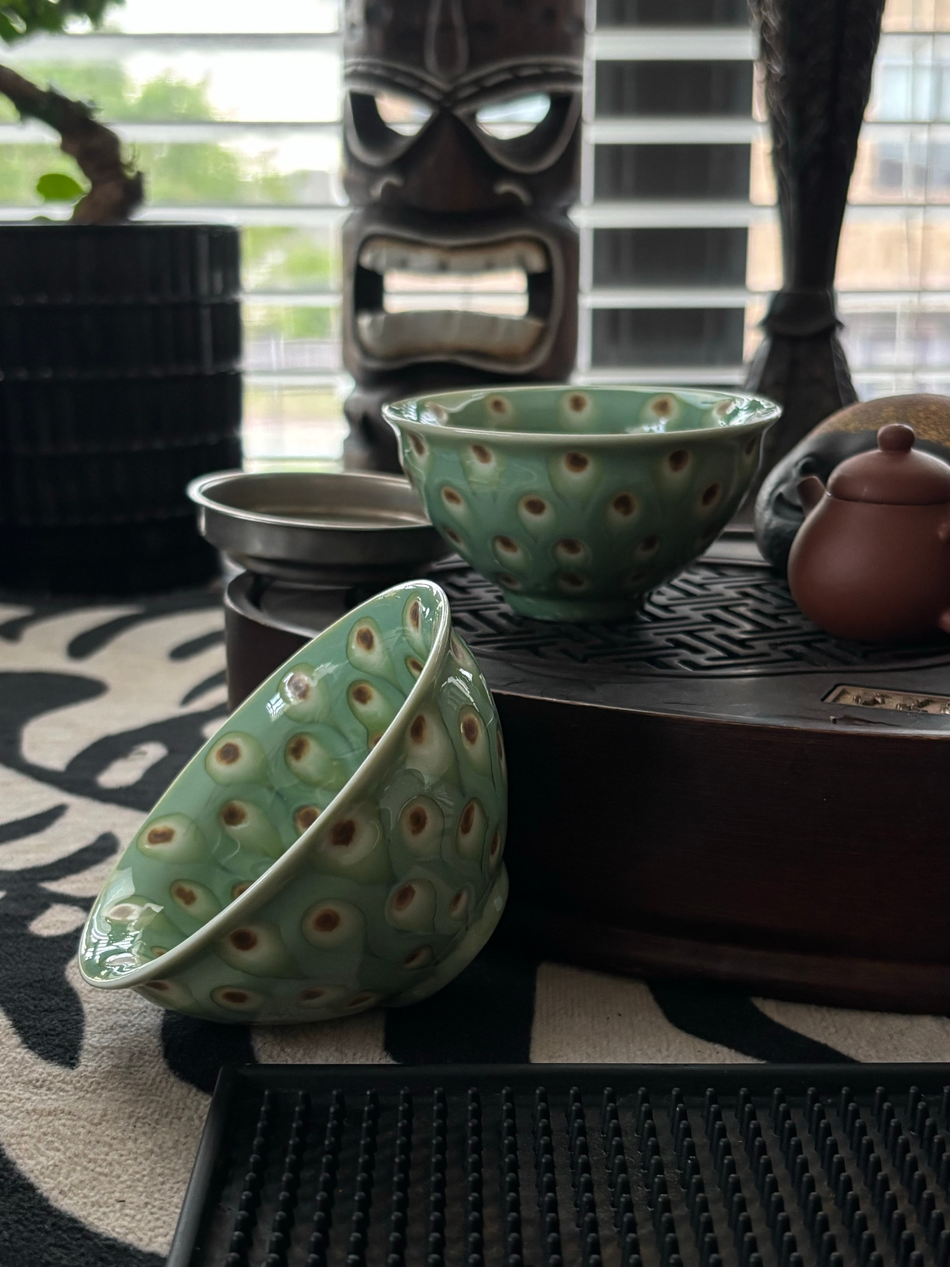 Tea Bowl 110 ml “Royal Peacock” (ceramic)